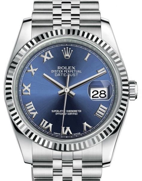 rolex datejust blue face roman numerals|rolex datejust 36 roman numerals.